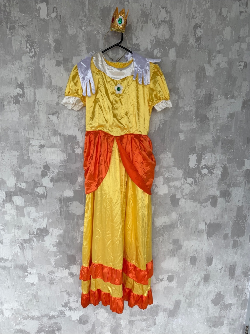 Daisy Yellow Princess Costume Dress with Orange Accents